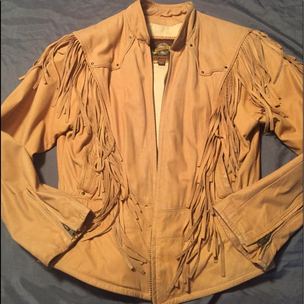 Fringe leather jacket